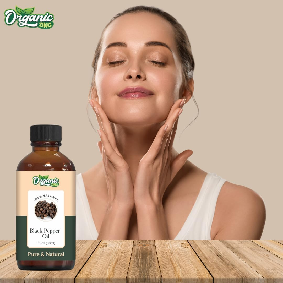 Organic Zing Black Pepper (Piper Nigrum) Oil | Pure & Natural Essential Oil for Skincare and Hair Care - 30Ml/1.01Fl Oz image number 2