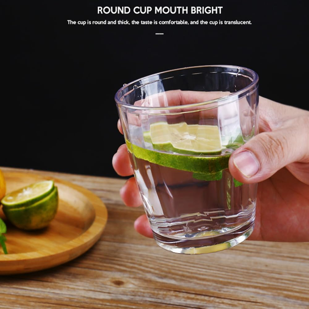 YINPIXUS Plastic Drinking Glasses Set of 6, Acrylic Drinking Cups, Clear Tumbler Unbreakable, Reusable Drinkware for Juice Whiskey Wine Home Picnic Party, 11 Ounce image number 6