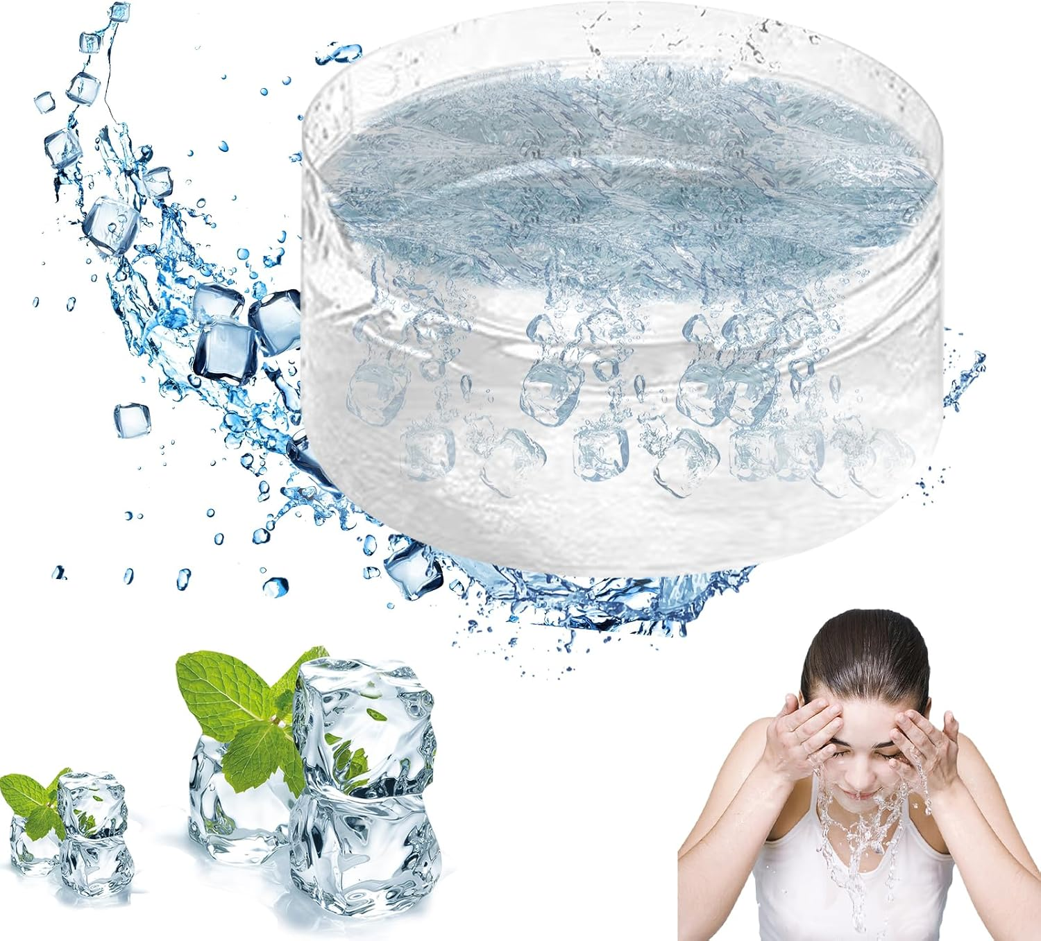 Hxryagi 2Pcs Foldable Bowl for Face Ice Bath,Ice Bath Bowl for Dipping Face