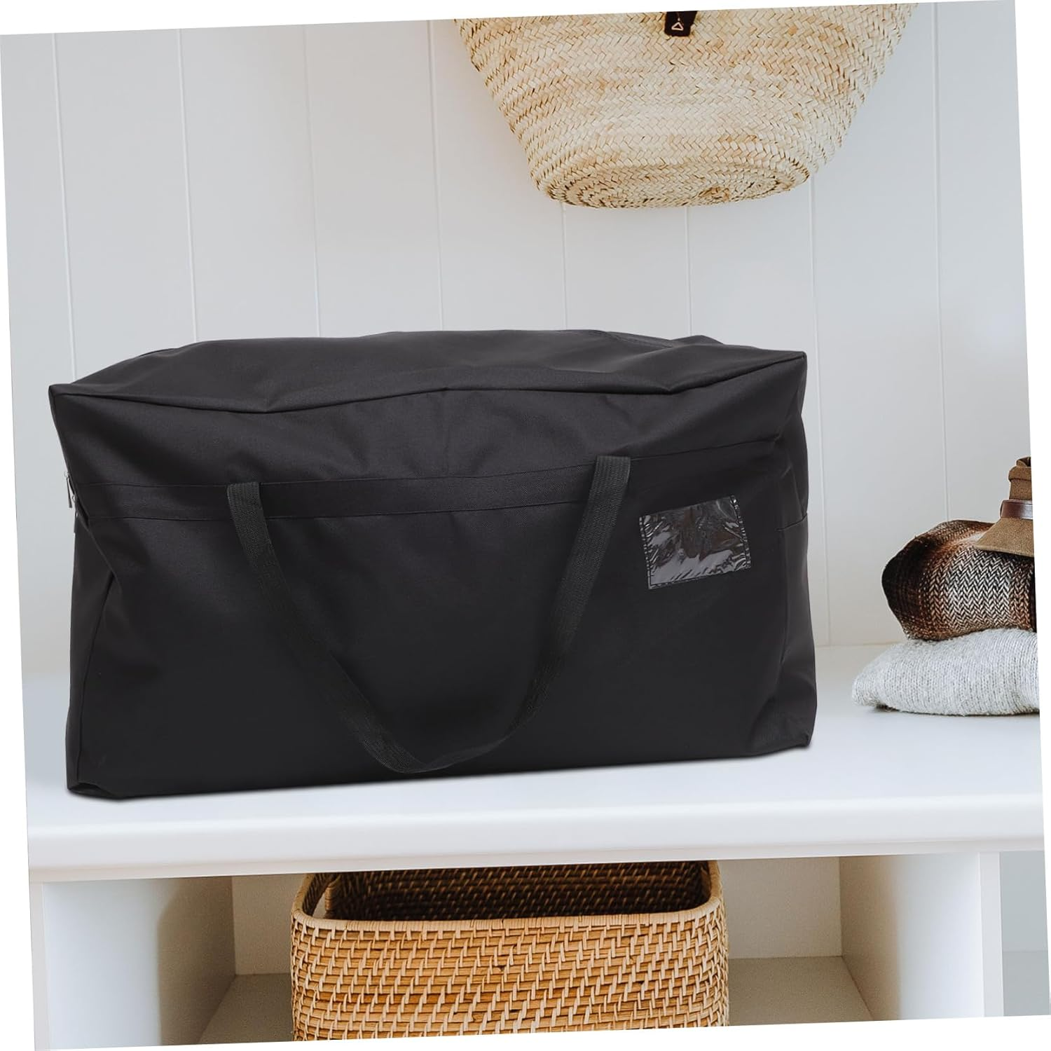 Hohopeti Oxford Cloth Luggage Bag Zipper Large Storage Bag for Men Travel Comforter Blanket Storage image number 4