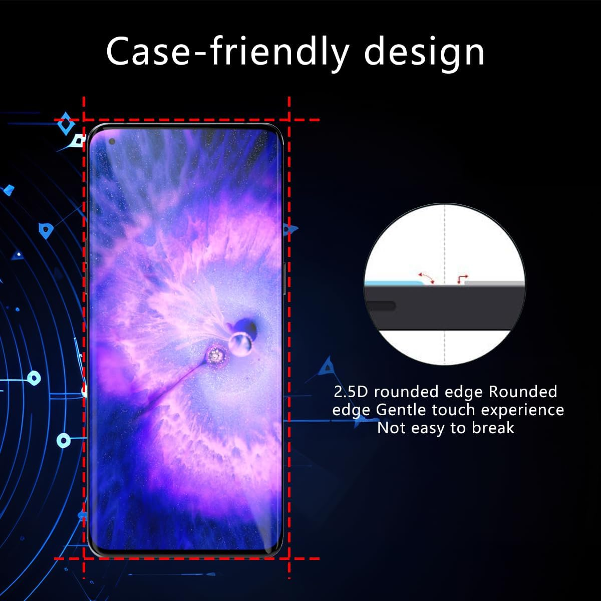 Rnnmeeko Privacy Screen Protector for Oppo Find X5 Pro, Anti-Spy Soft TPU Film, Tempered Glass Screen Protector image number 2