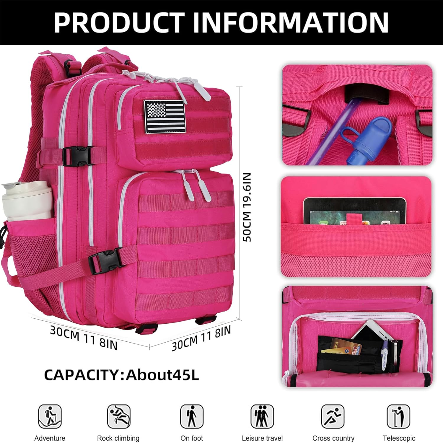 KXBUNQD Military Tactical Backpack for Men and Women Army 3 Days Assault Pack Bag Large Rucksack with Molle System