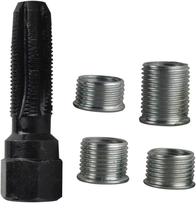 FLYPIG M14 X1.25 Carbon Steel Spark Plug Re-Thread Repair Tool Tap Reamer Inserts Kit 14Mm Spark Plug Thread Repair Kit image number 6