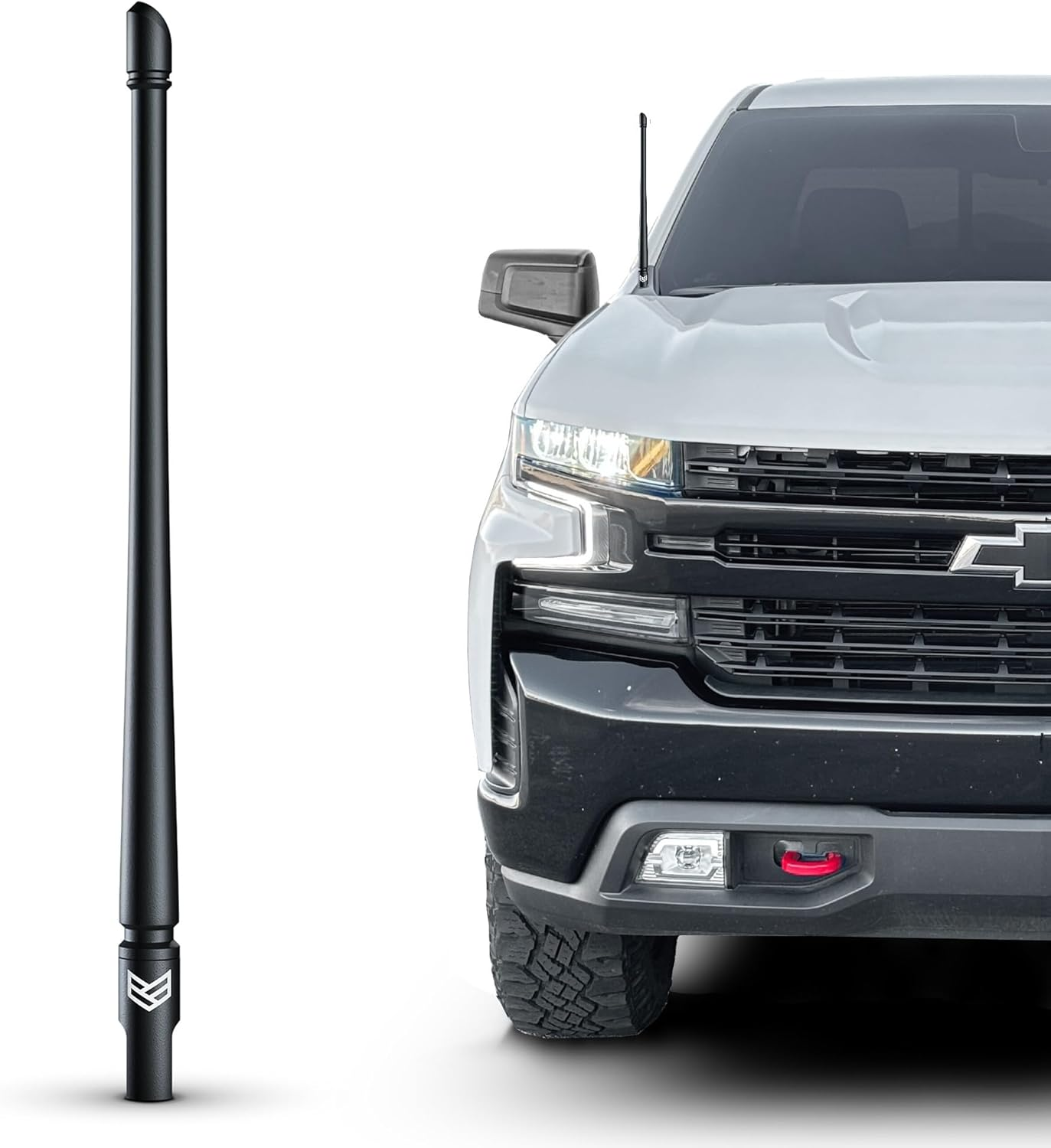 RONIN FACTORY Truck Antenna Accessory for Chevy Silverado & GMC Sierra Accessories - anti Theft - Carwash Safe - Short Replacement Antenna (8 Inch Flexible Smartlock) image number 4