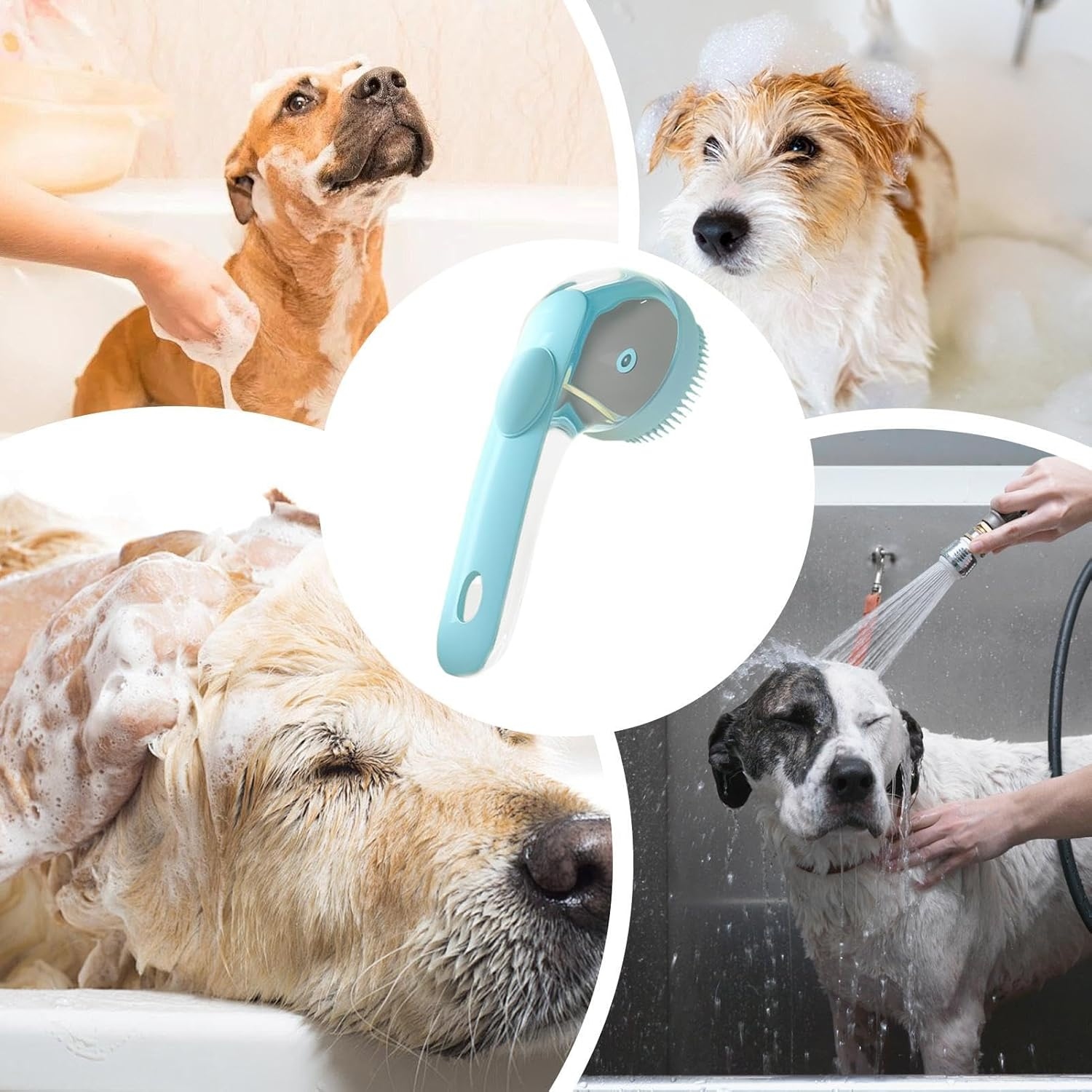 Wjnflqn Dog Washing Brush, Dog Brush for Bathing, Multifunctional Shower Comb for Kittens, Soft Dog Bath