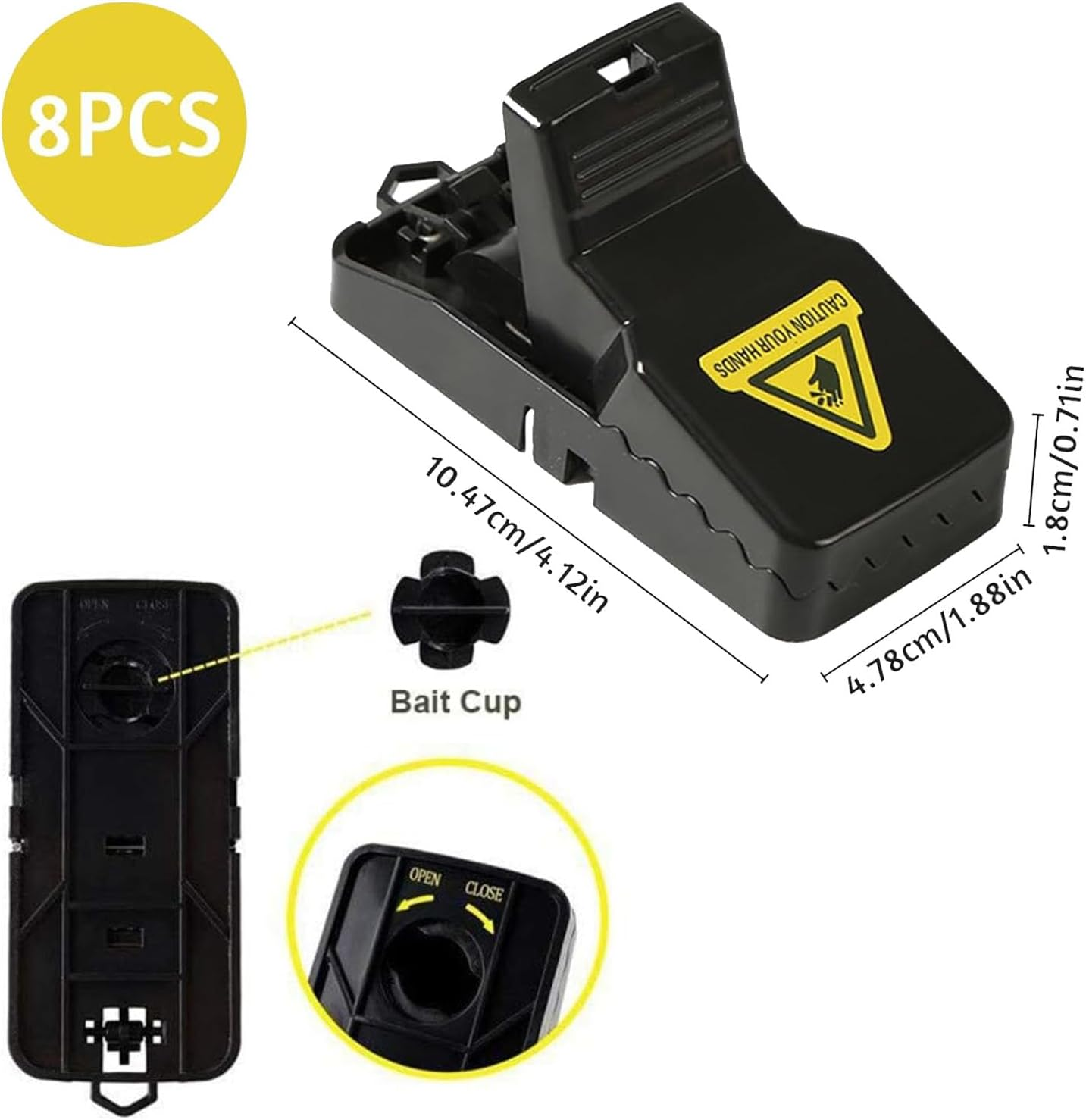 Mouse Traps,8 Pack Reusable Quick Kill Mouse Trap with High Sensitivity, Safe No Touch Design, Durable Washable Plastic Mice Catcher for Indoor & Outdoor Use, Rodent Control Snap Traps (6 Pack) image number 4