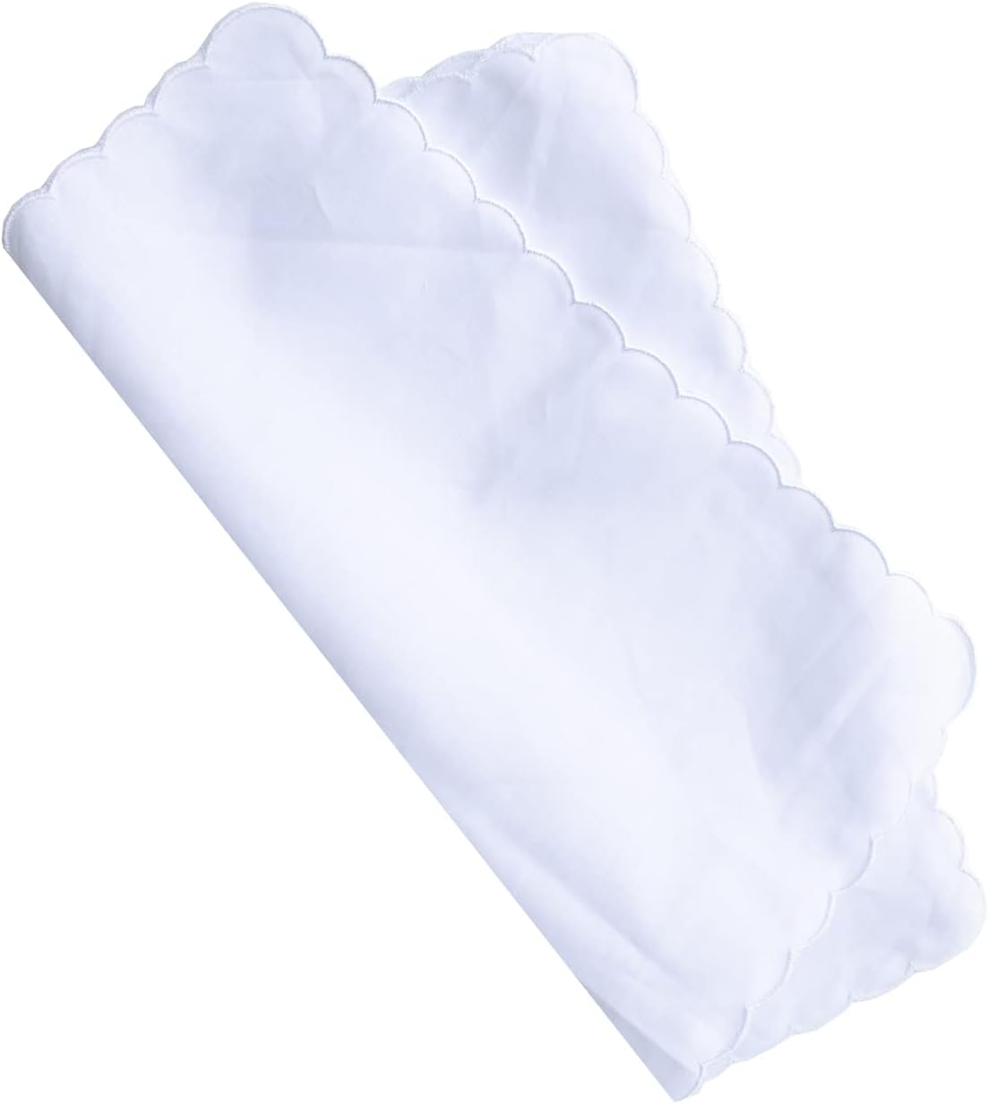 Bulk Solid White Cotton Handkerchiefs Perfect for Wedding Party DIY Draw image number 5