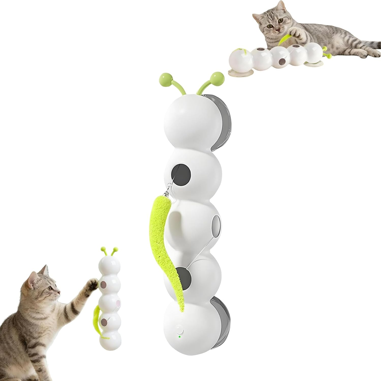 Whack a Worm Post Cat Toy, Whirlie Fun Smart Motion Paw Worm Cats Toys with Worms Design, Whack a Worms Post Cat Toys with Suction Cup for Indoor Cats (1PC)