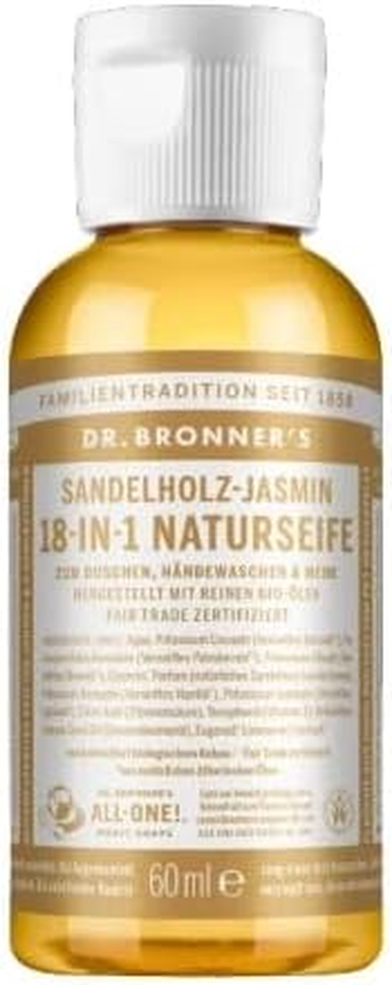 Dr. Bronner'S Pure Castile Liquid Soap 60 Ml, Sandalwood Jasmine image number 5