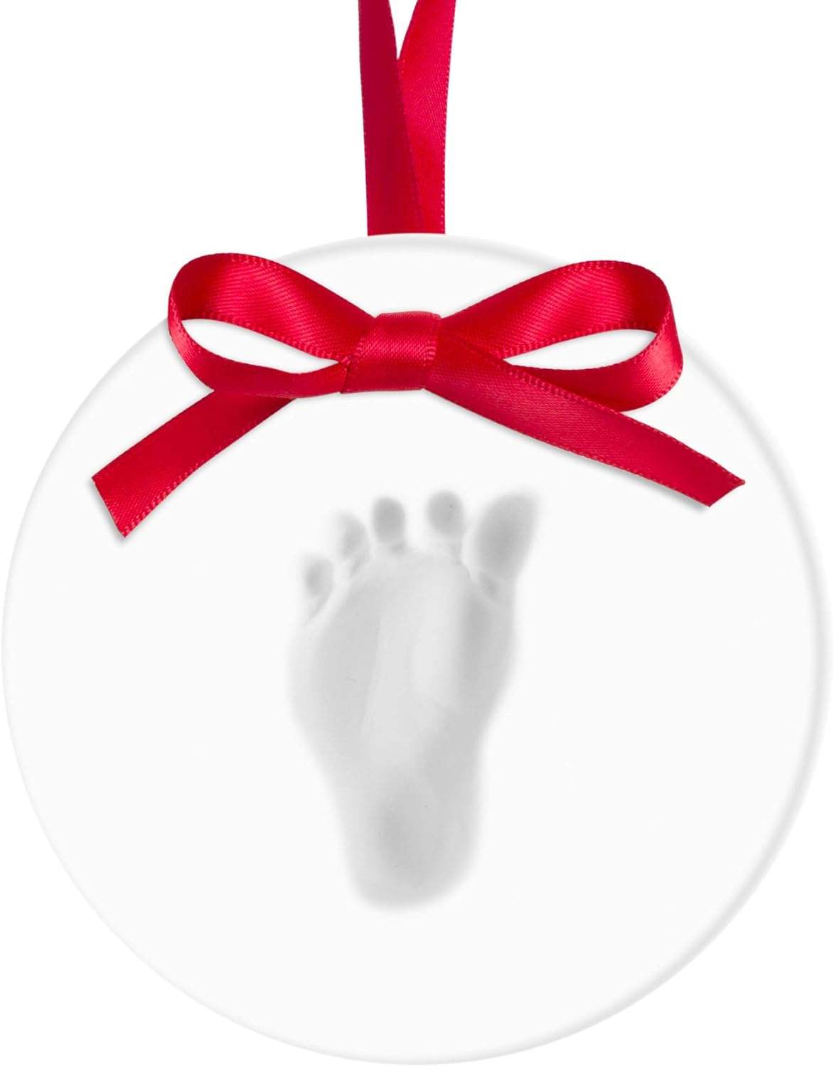 Kate & Milo 2022 Baby'S Footprint Christmas Ornament, Fill in Baby'S Print Holiday Ornament with Included Ink Pad, New and Expecting Parents