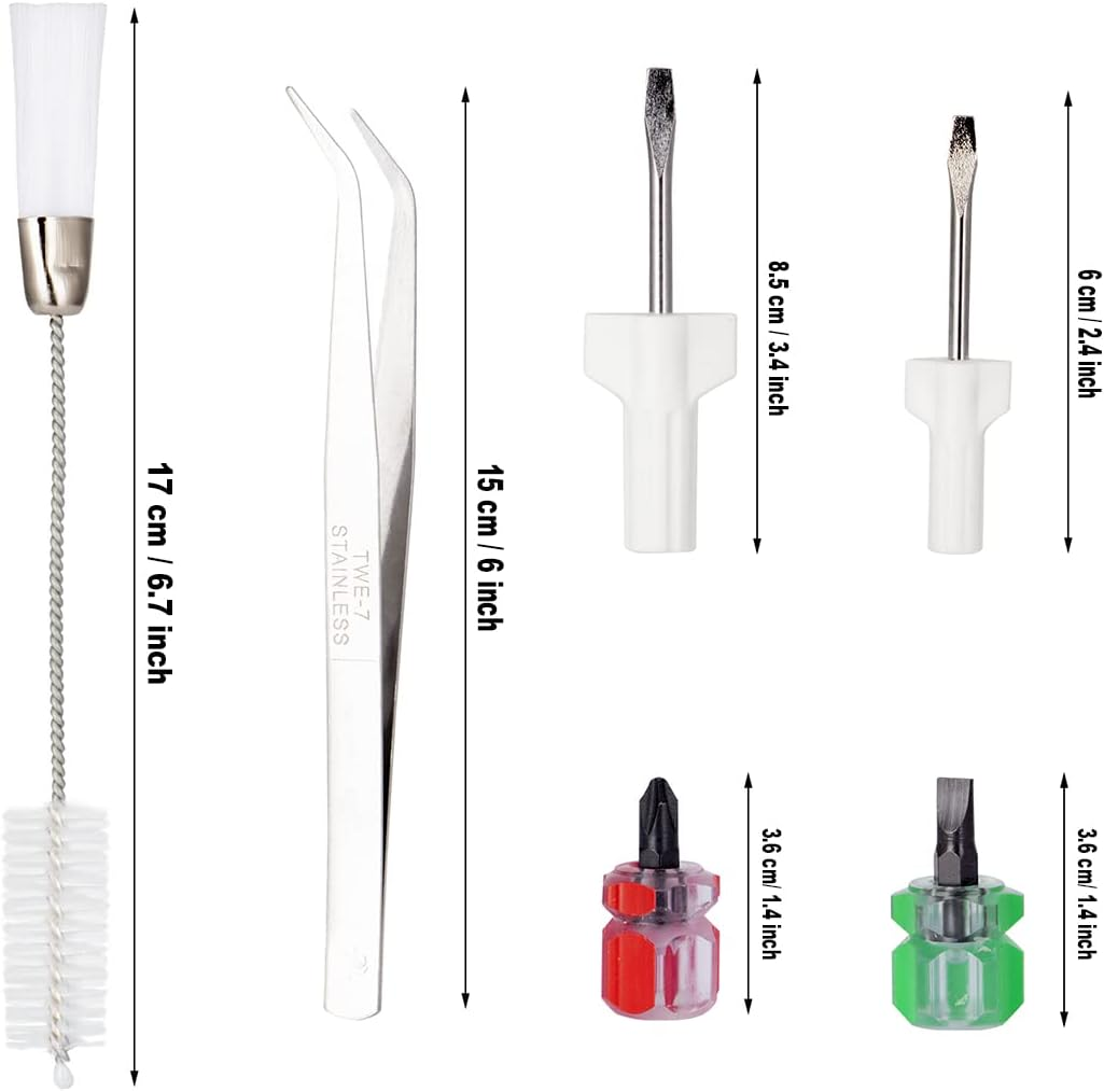 6 PCS Sewing Machine Cleaning Kit, Overlock & Serger Service/Repair Tool Kit - Set of Different Size Screwdrivers, 1 Tweezer and 1 Double Headed Lint Brush for Your Machine image number 3