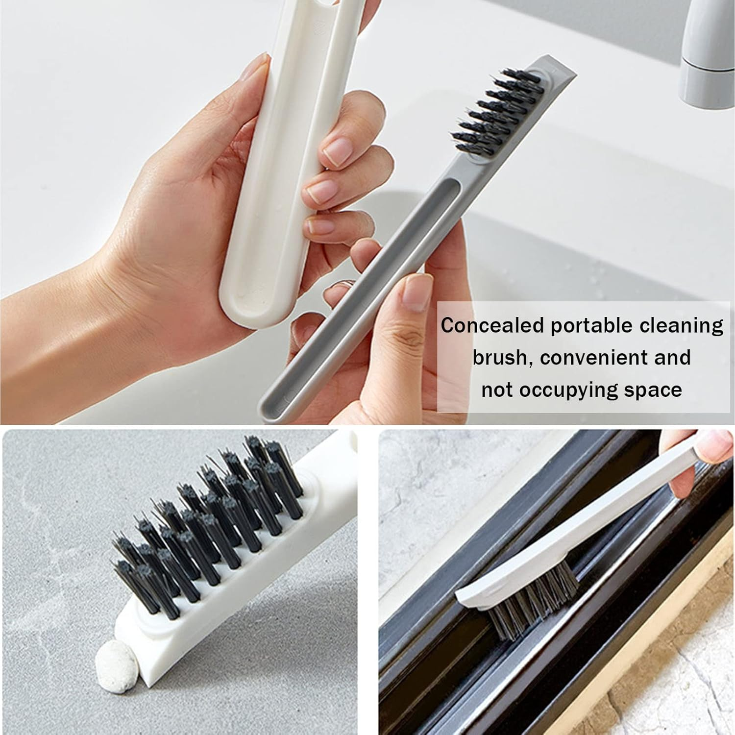 Squeegee for Shower Glass Door,Window Squeegee,3 in 1 Floor Squeegee with Brush,Shower Squeegee for Glass Doors,Shower Doors, Windows, Mirrors,Tiles and Car Glass image number 4