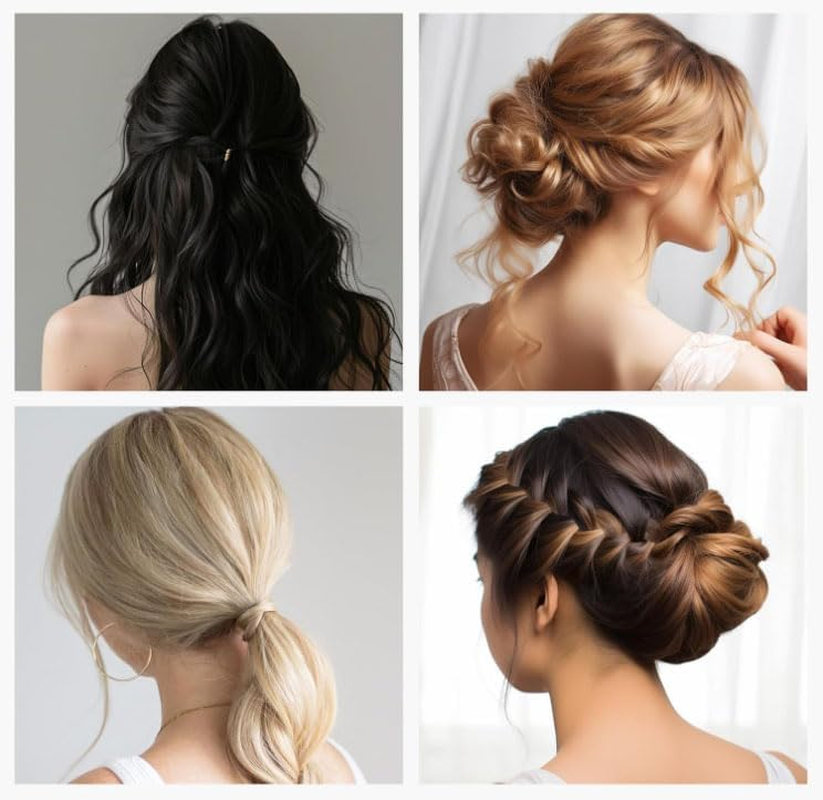 Hair Sponge for Updo - Hair Filler & Bun Maker for Women, Volumizing Donut Padding Tool, Instant Buns Styling Accessory (Light Coffee) - Beige image number 5