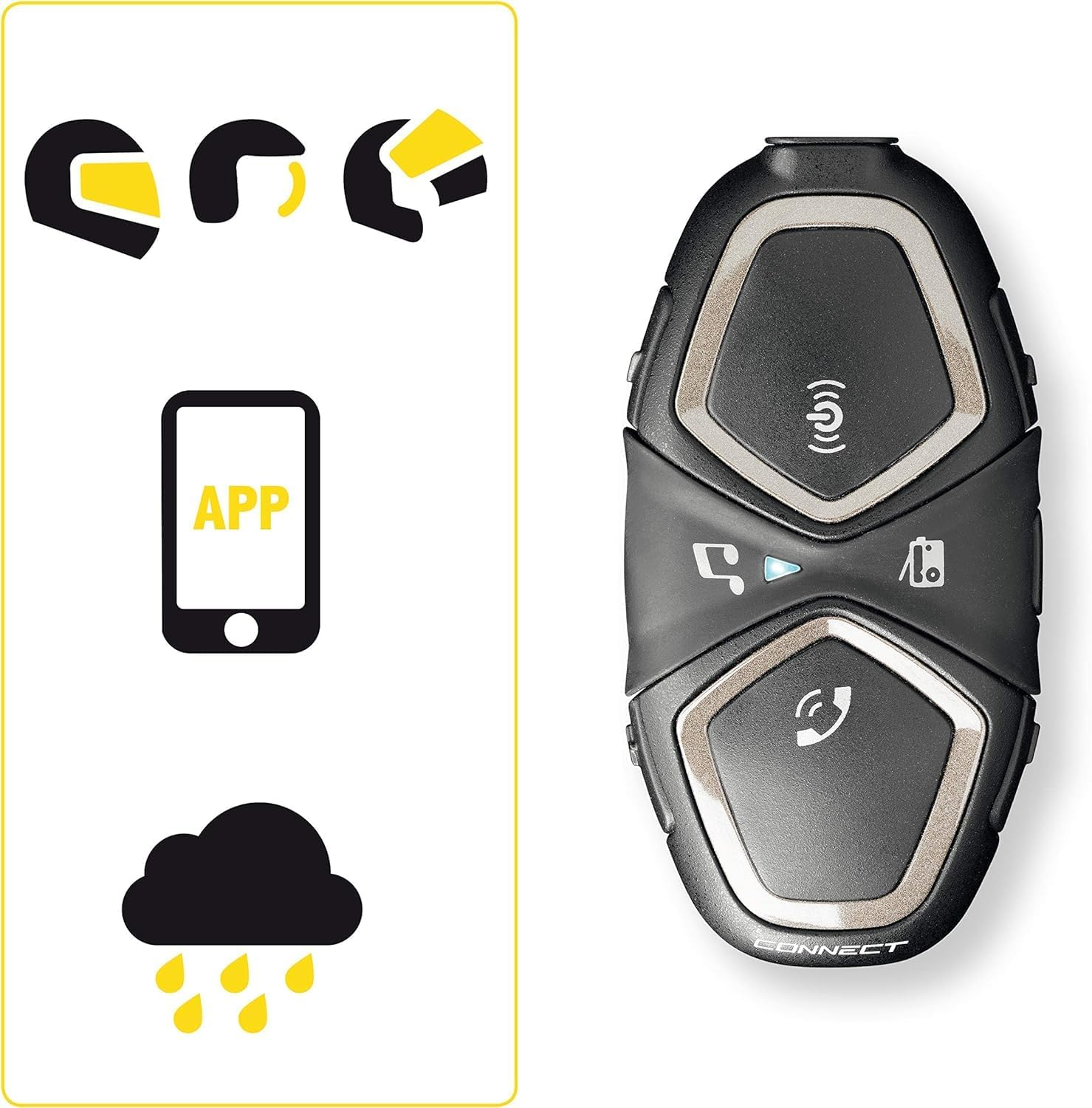 INTERPHONE Connect HD Motorcycle Helmet Single Intercom Stereo Headphones with High Fidelity 40Mm Pilot Use Distance 300M Autonomy 12 Hours Radio GPS TFT Waterproof image number 4