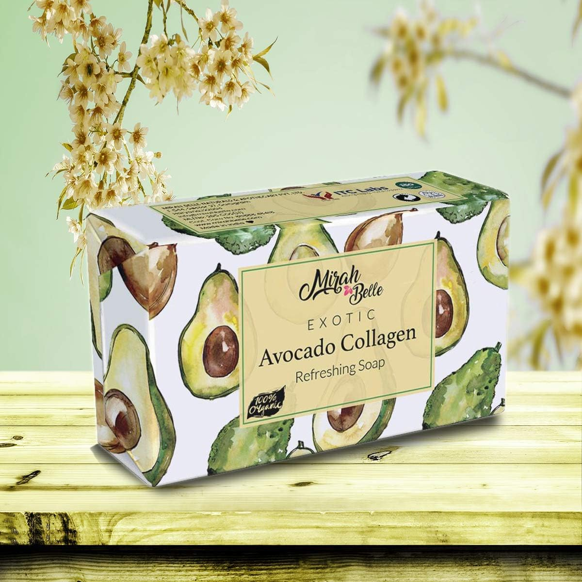 Mirah Belle - Organic Avocado Collagen Soap Bar - (Pack of 3-125 GM) - Best for Anti-Aging, Skin Tightening, Smoothening - Good for Dull and Aging Skin - 375 Gms image number 3