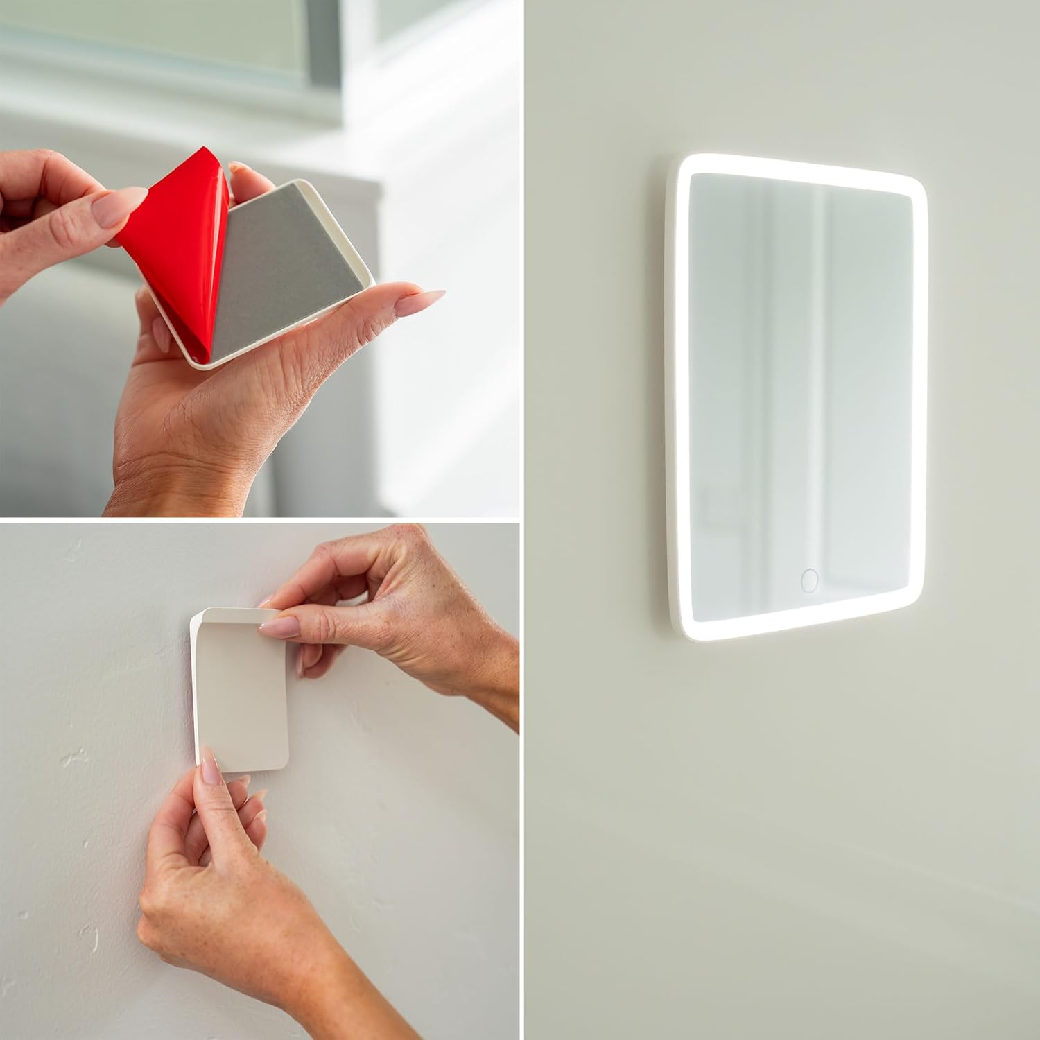 Mavoro LED Makeup Mirror &ndash; 17.5X22.5Cm Rechargeable Travel Mirror with Stand &ndash; Wall Mount Light up Beauty Product for Dressing Room &ndash; Touch Control and Portable with Lights for Makeup & Skincare image number 2