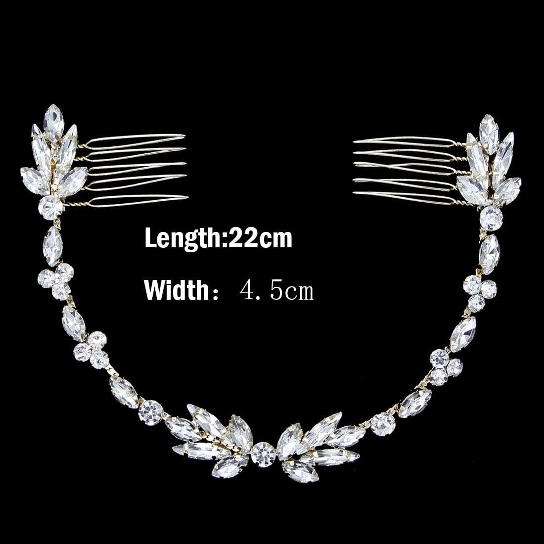 Resweky Bridal Wedding Flower Hair Comb Silver Rhinestone Bridal Hair Pieces Bridal Hair Side Comb Hair Accessories for Women and Girls image number 1