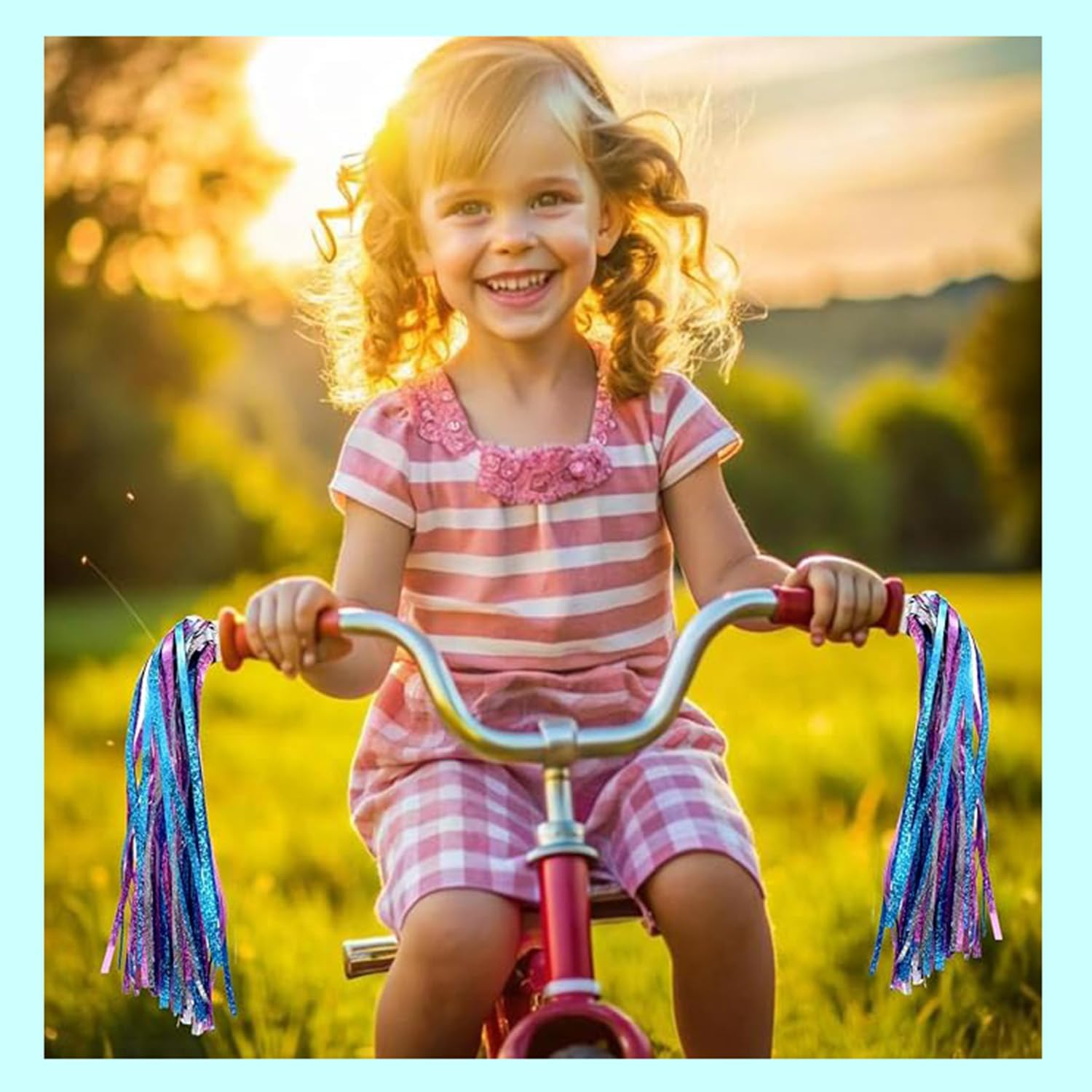 1 Pair Bicycle Handlebar Streamers, Bike Colorful Ribbon Tassels, Tricycle Scooter Handgrip Accessories Tassel image number 5