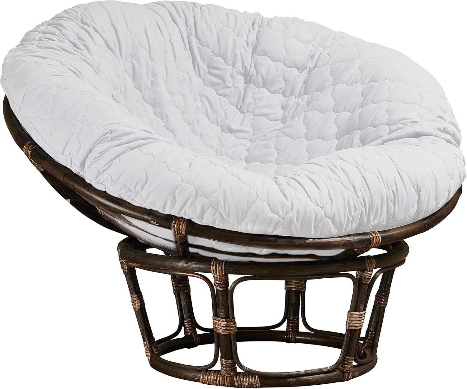 Hudson Comfort Papasan Cushion Cover - Quilted Shape, Soft Microfiber Fabric, Zippered Papasan Cushion Cover Only - 50 Inches (Fits a 42-47 Inch Papasan Cushion) White image number 2