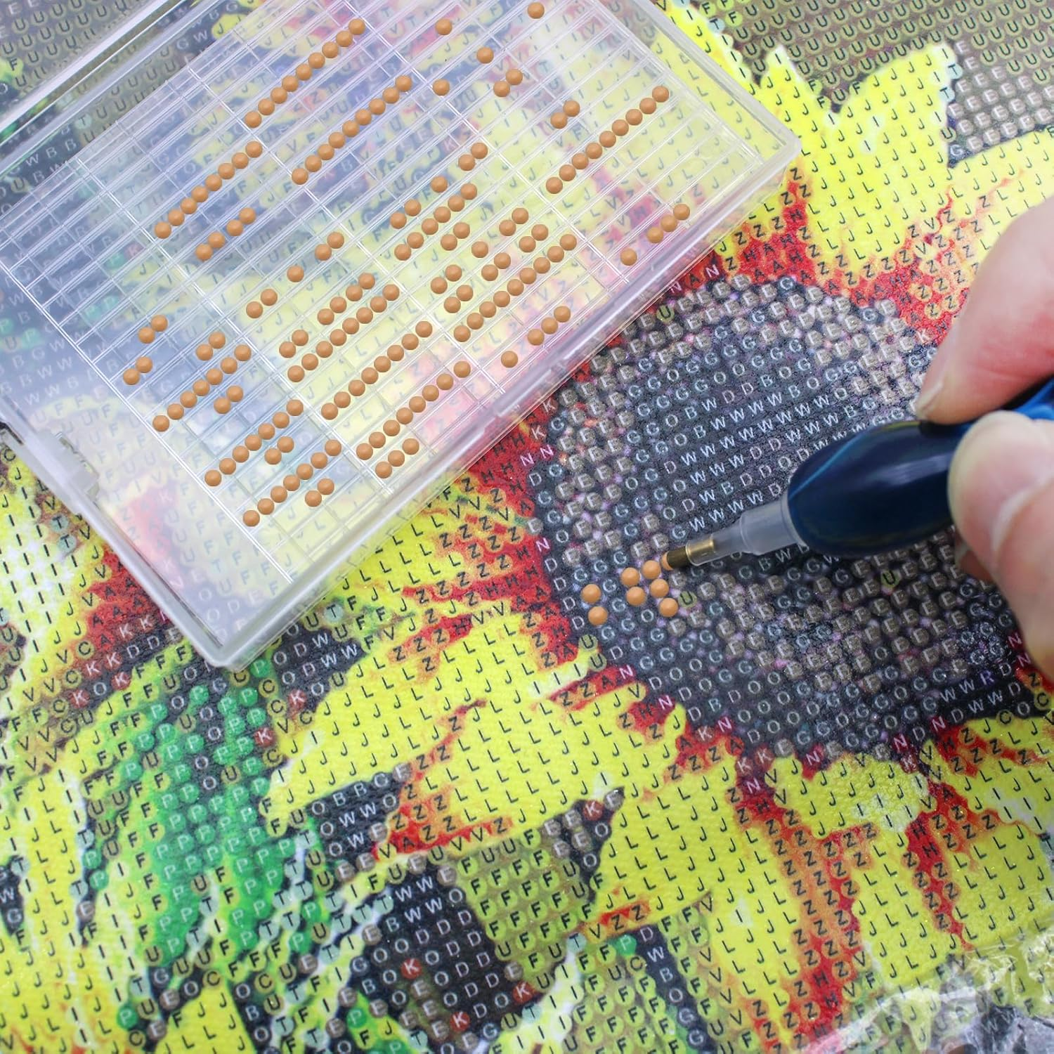 4 Pcs Diamond Art Tray with Lids, Finegood Diamond Art Storage Kits for Adults Diamond Paintings Tools and Accessories for DIY Art Crafts image number 5