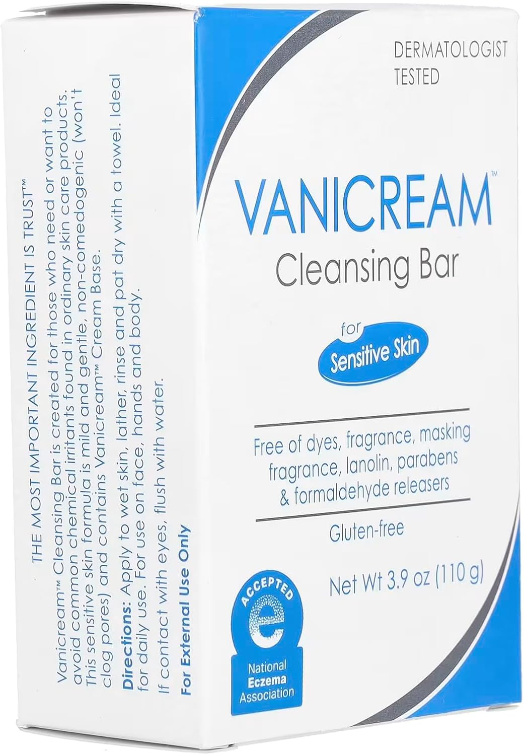 Vanicream Cleansing Bar, for Sensitive Skin, Fragrance Free, 3.9 Oz (110 G) image number 1