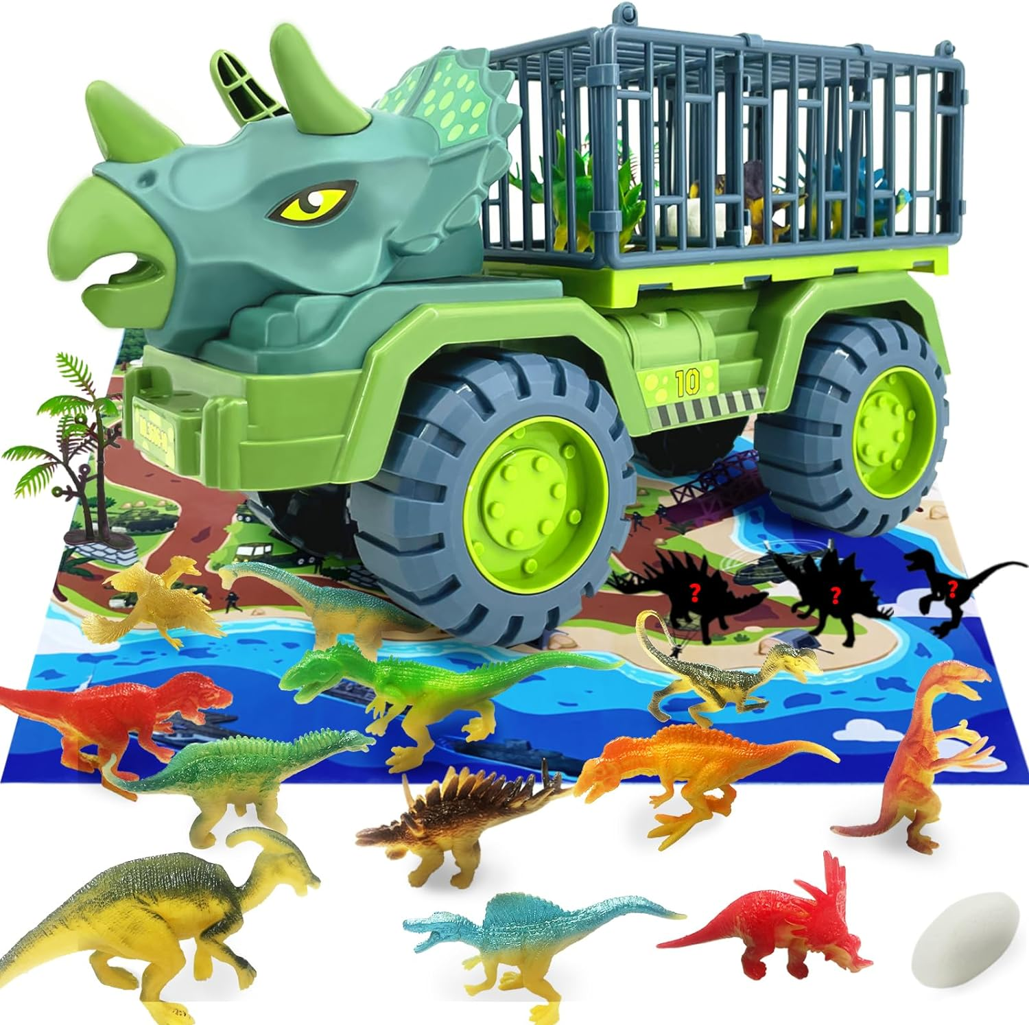 Dinosaur Truck Toy for Kids 3-7, Vehicle Carrier Car Toys with Dino Figures & Play Mat, Fun Toy Set Gifted for Boys and Girls, Exciting Adventures Await! image number 3