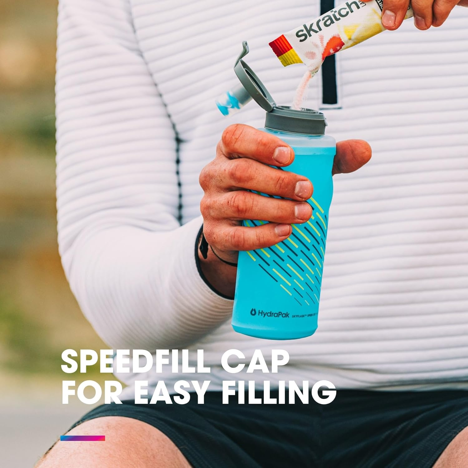 Hydrapak Skyflask IT Speed 500Ml - Insulated Collapsible Handheld Running Water Bottle Soft Flask - (500 Ml/16 Oz) - Adjustable Handstrap with Thumb Loop, Spill-Proof Cap, Silver image number 5