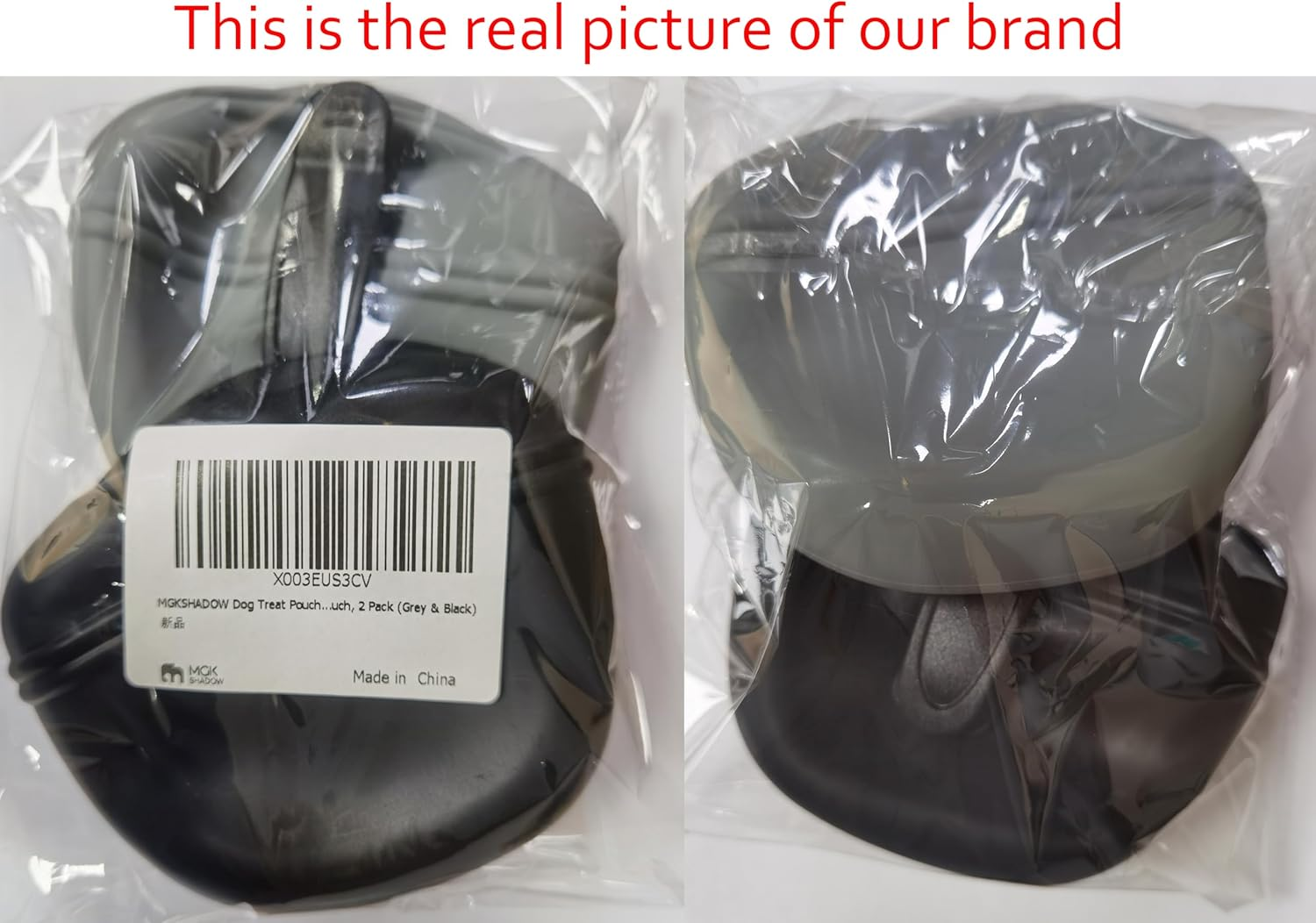 Dog Treat Pouch 2 Pack, Dog Treat Training Pouch, Silicone Pet Treat Bag BPA Free/Clip/Magnetic Dog Walk (Grey & Black) - Yellow  Blue image number 6