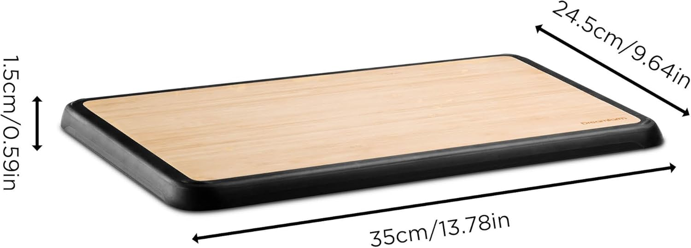 Dreamfarm Big Fledge Bamboo Dishwasher-Safe, Double-Sided Cutting Board with Non-Slip, Juice-Catching Flip-Up Silicone Edges - 14"X10", Bamboo image number 1