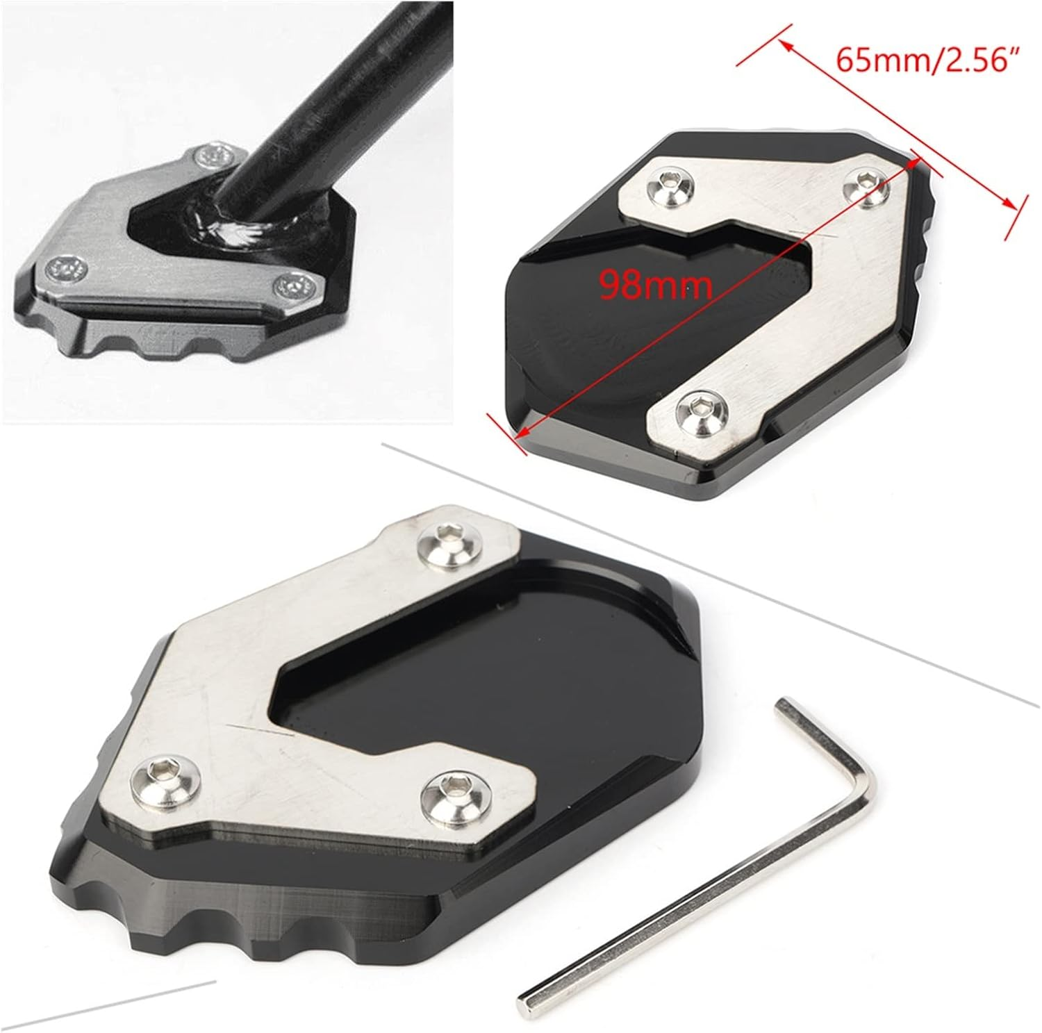 KANGYEBAIHUODIAN Motorcycle Kickstand Kick Side Stand Extension Pad Fit for BMW R 1200 GS LC 2015 2016 2017 2018 R1200GS R1200LC 15 16 17 18 image number 2