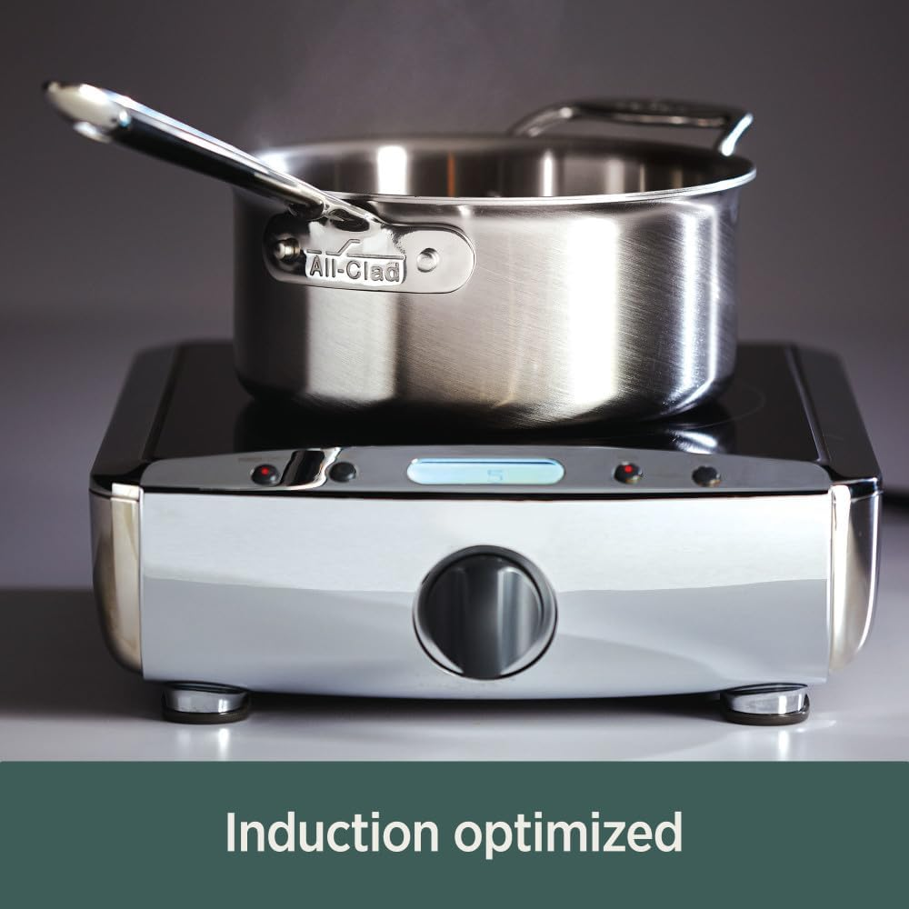 All-Clad BD552043 D5 Brushed 18/10 Stainless Steel 5-Ply Bonded Dishwasher Safe Soup Pot with Lid Cookware, 4-Quart, Silver image number 1