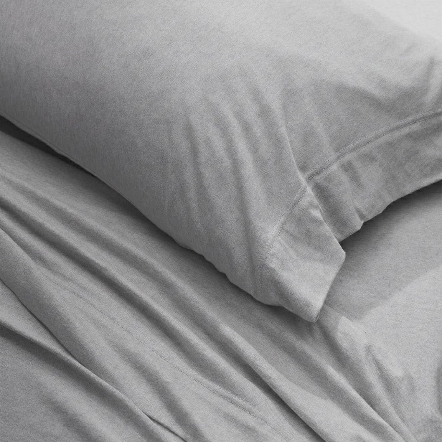 U.S. Polo Assn. All Season, Soft and Cozy T-Shirt Material, 1800 Thread Count 4-Piece Heather Jersey Sheet Set image number 6