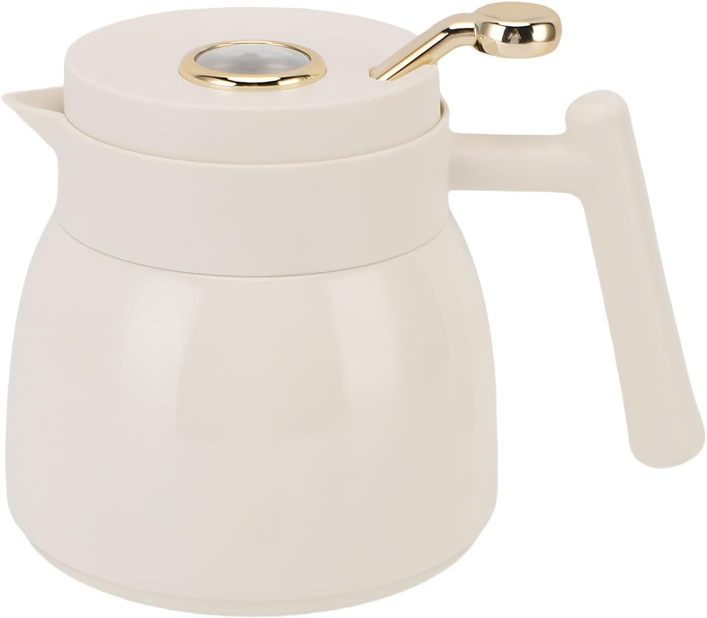Thermal Coffee Carafe, 880Ml Stainless Steel Vacuum Insulated Thermal Tea Pot with Filter, Coffee Pot Water Beverage Pitcher Dispenser with Mechanical Temperature Display (White) image number 2