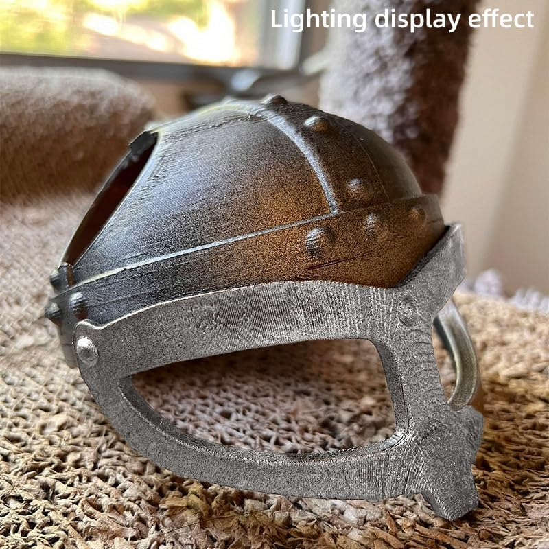 AIMALL Viking Style Cat Helmet for Pets, Creative Metallic Colour Decorative Cat Headwear, Lightweight Helmet for Cosplay, Photos, Small Pet Head Circumference 25&ndash;35Cm