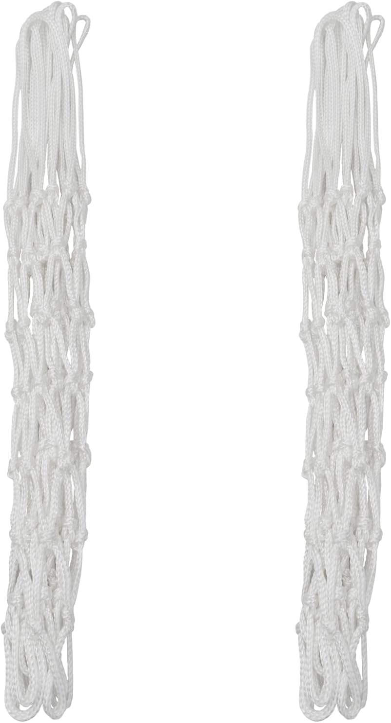 Sanung 2PCS White Basketball Net 12 Loops 21 Inch Professional Anti-Whip Basketball Net Replacement with Storage Pouch for Competition Standard Indoor Outdoor All-Weather Thick Mesh Nets