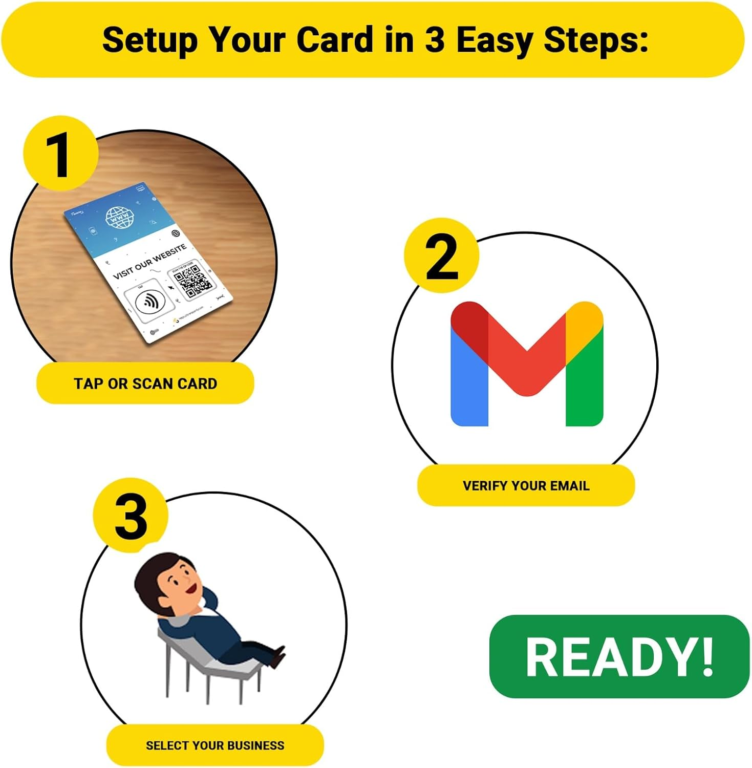 1 Website Tap Card | Website QR Code | Contactless Review Card | NFC Tap Card | Unlimited Use NFC Cards image number 2