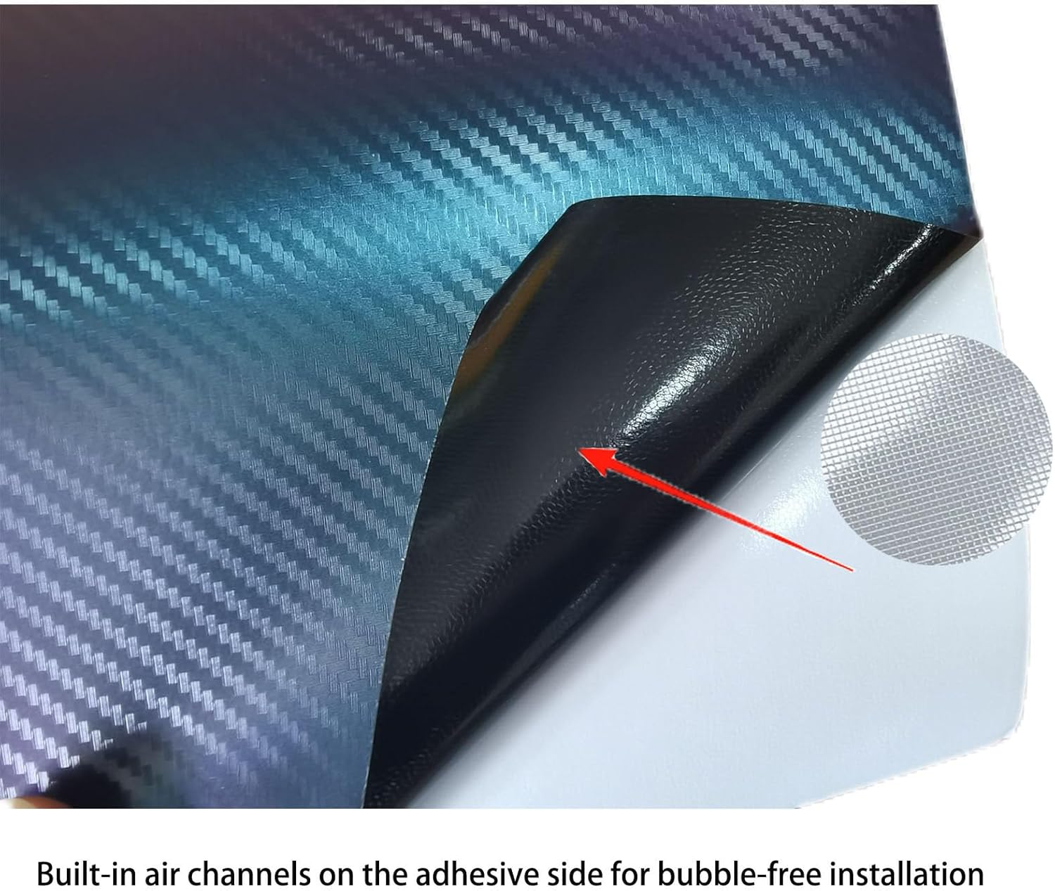 Chameleon Blue to Purple Carbon Fiber Car Vinyl Wrap Sticker Decal Sheet Self Adhesive Bubble Free (1Ft X 10Ft) image number 6