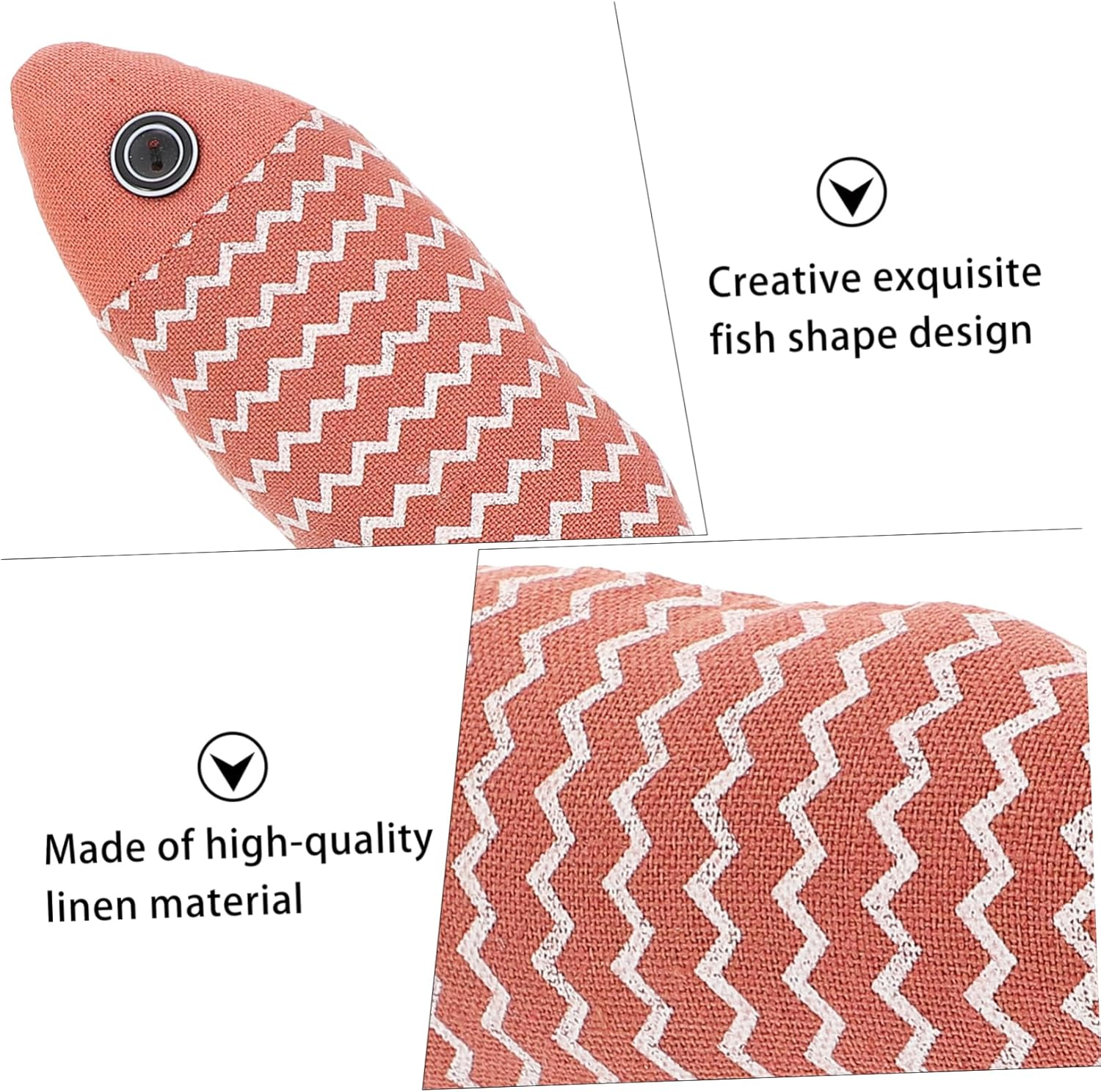 Sosoport 2Pcs Interactive Fish Model Cat Teaser Toys for Indoor Cats Realistic Catnip Stuffed Fish Pillows Yellow to Play and Exercise