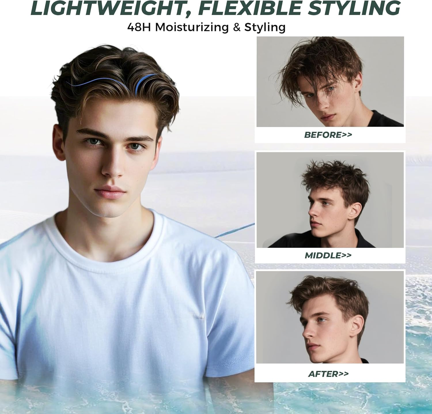 NIZORICK Sea Salt Hair Spray for Natural Volume and Texture, Strong Hold, Non-Greasy, 100Ml image number 3