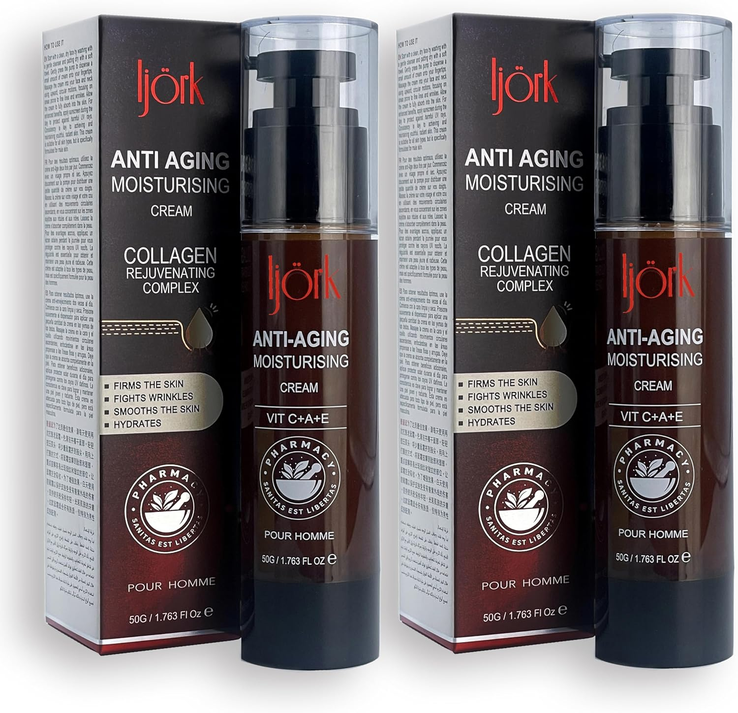 Two anti Aging Moisturiser for Men | Male anti Wrinkles for Face and Neck