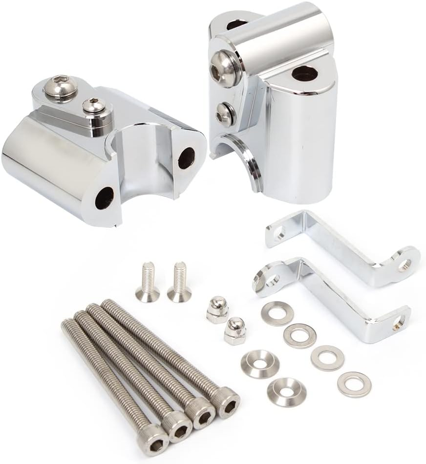 Handlebar Clamp Handlebar Bar Risers for for R18 2020 21 22 Motorcycle Accessories Chrome Handlebar Riser Bar Mount Clamp Mounting Lift Move Adapters Part image number 1