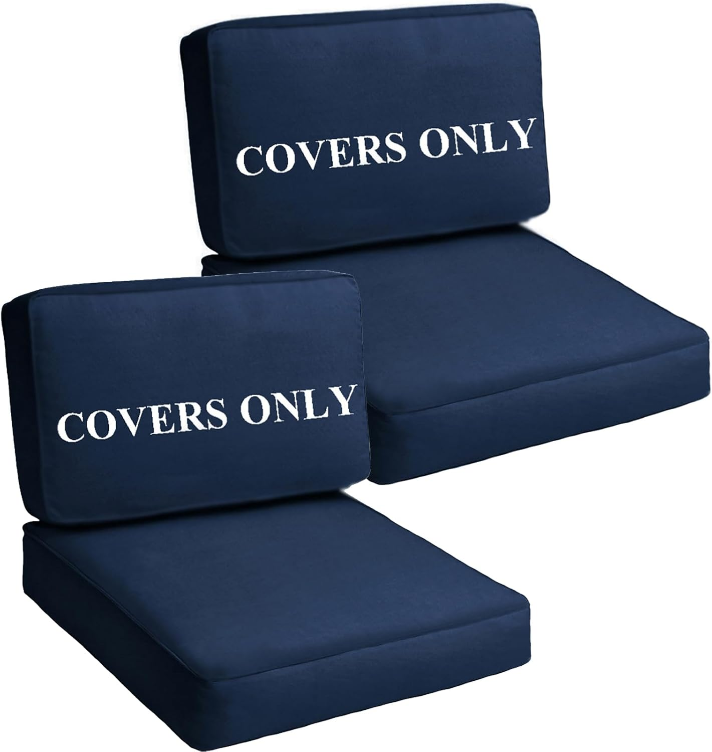 TECOSARA Patio Cushion Covers Replacement Outdoor Seat Cushions Cover for Patio Furniture, Deep Seat Bottom and Back Cushion Cover Set for Chair, Sofa and Couch, 4Packs, 26.5X26.5X4/26.5X13X4, Tan
