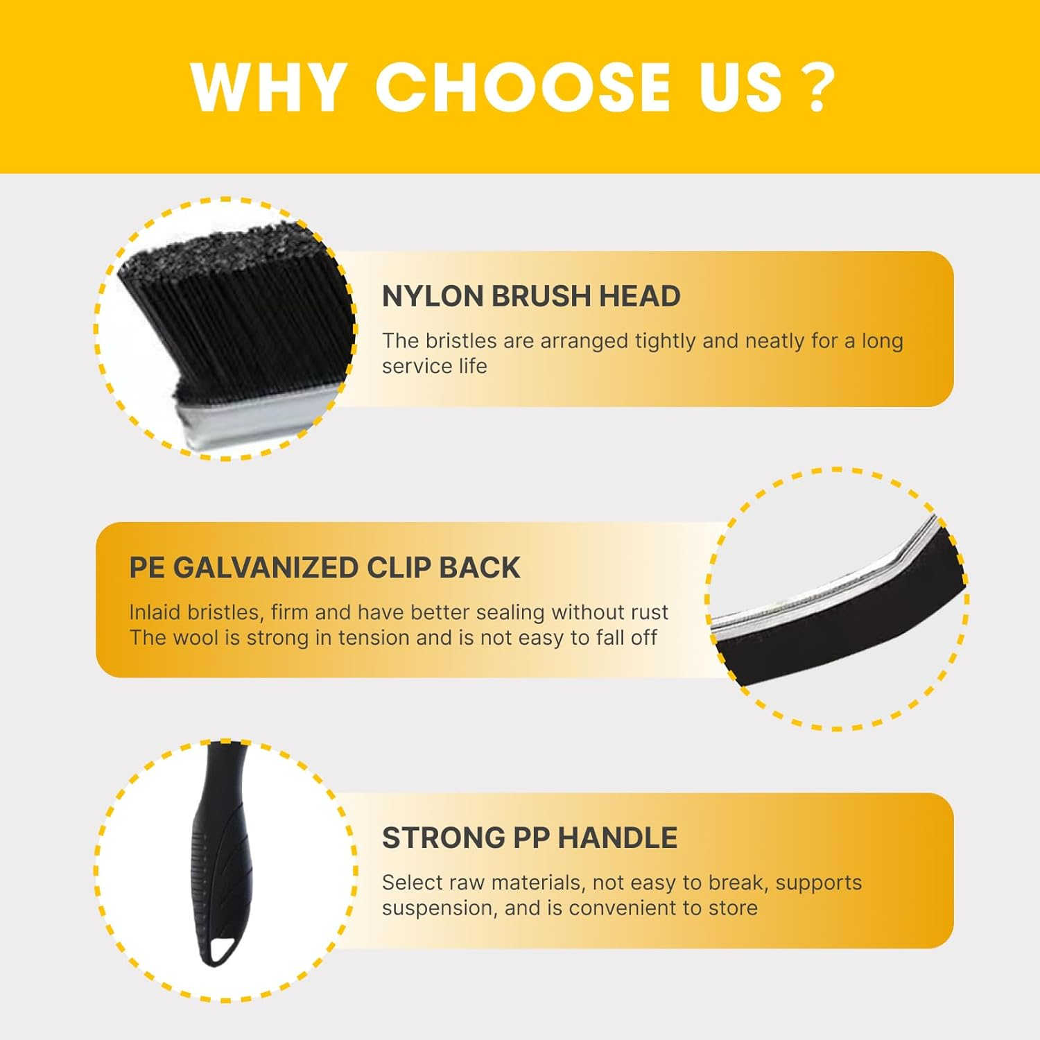 Crevice Cleaning Brushes Set, Multi-Purpose Scrub Brush Tool for Tight Spaces, Durable Stainless Steel & Plastic Handle, Ideal for Kitchen, Bathroom, Window Tracks, Shower, and Hard-To-Reach Areas image number 5