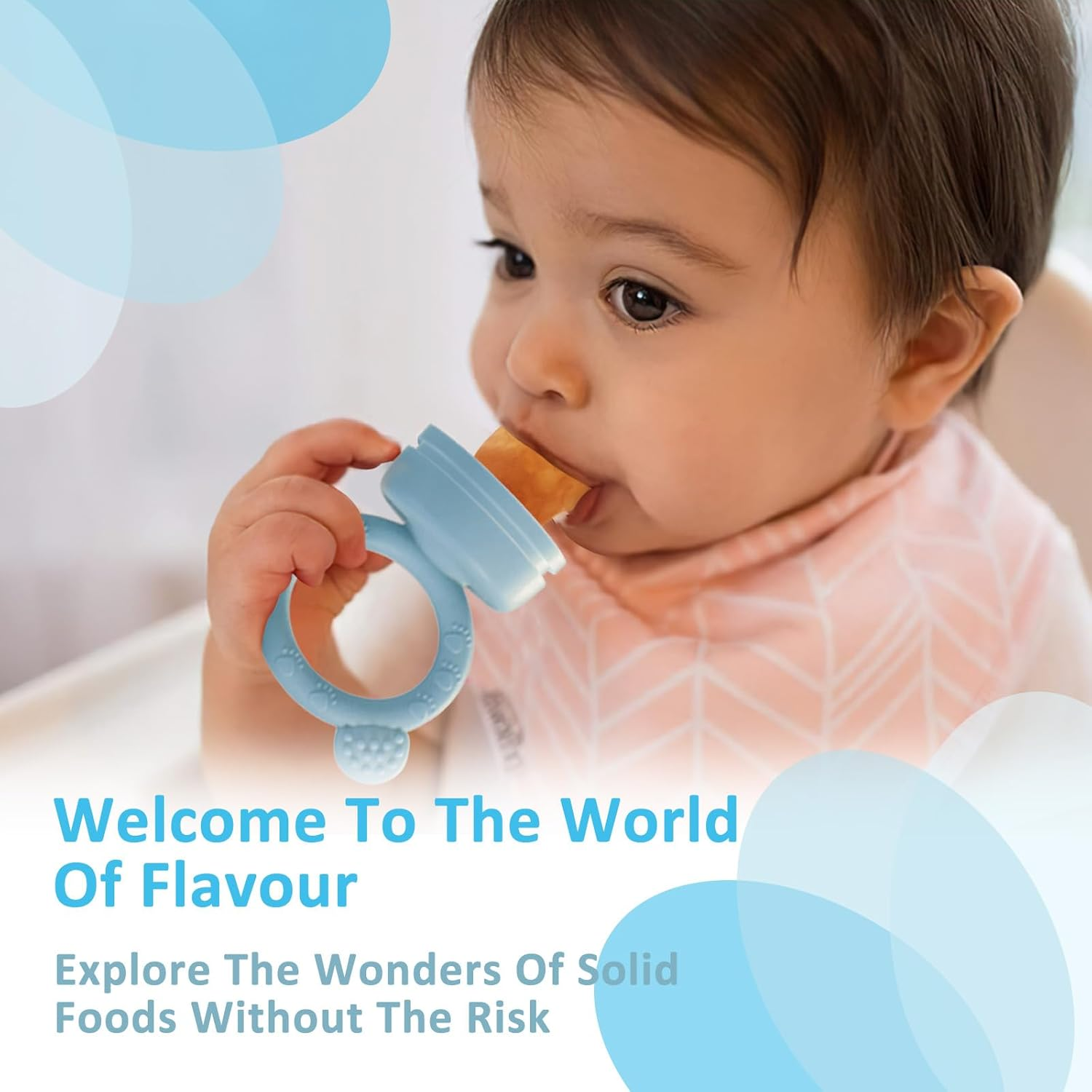 Baby Fruit Feeder Pacifier - Convenient Baby Food Feeder Set, Easy Self-Feeding Journey with Baby Food Dummy Feeder, Baby Food Freezer Trays Included（Gray） - Green image number 2