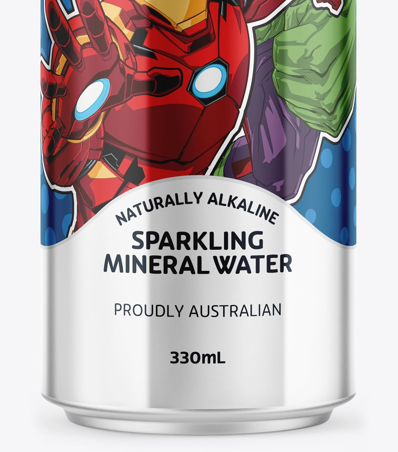 Rippl Marvel Iron Man & Hulk Canned Sparkling Mineral Water, 330 Ml, 24 Pack image number 5
