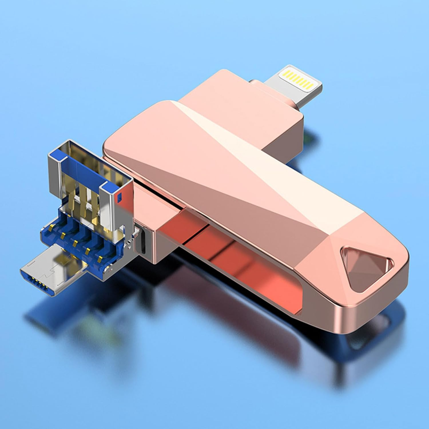 USB Drive, 4-In-1 High-Speed USB Stick, 1Tb USB Flash Drive for Backup, USB Flash Drive Suitable for Iphone, Ipad, Android, Pc and More Devices (Pink)