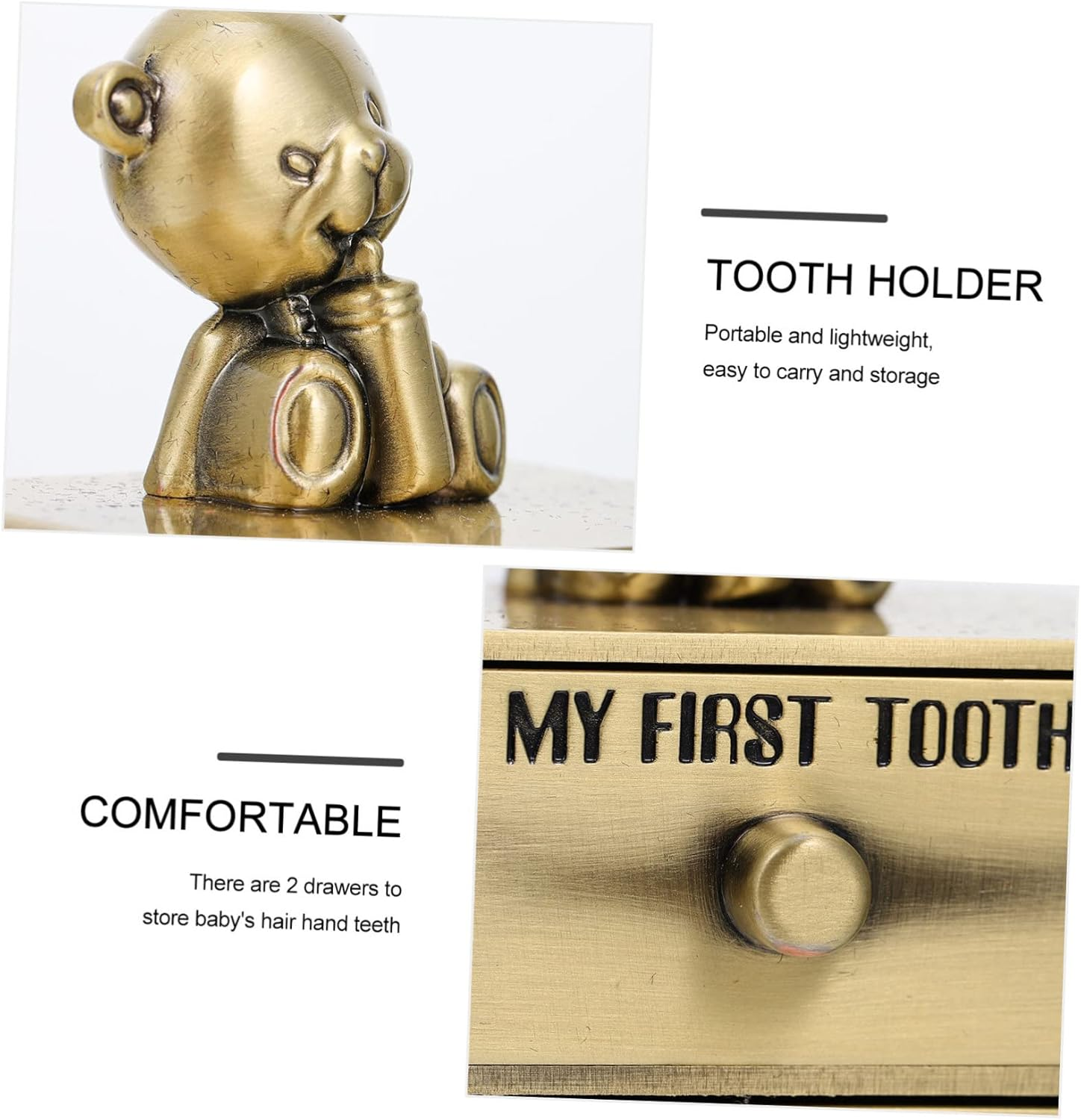 Yardwe Baby Teeth Organizer and Deciduous Tooth Storage Box for Boys and Girls Sturdy Drawer-Style in Suitable for Infant Preservation and Collection