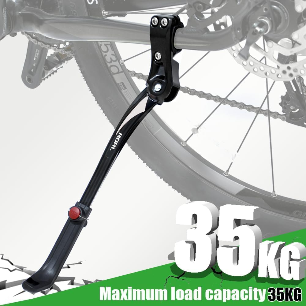 New Alloy Adjustable Rear Side Non-Slip Bicycle Bike Kickstand, Height Adjustable Bike Stand Suitable for 24"-29"Inches Mountain Bike/Road Bike image number 5