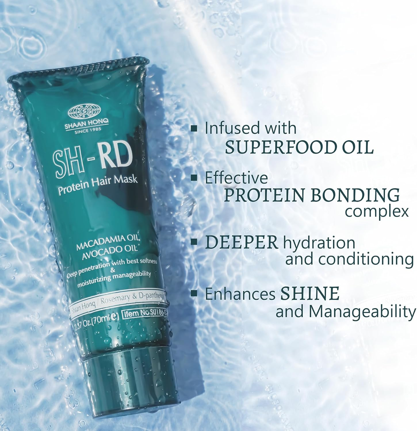 SH-RD Protein Hair Mask (2.37Oz/70Ml) Macadamia Oil/Avocado Oil/Shea Butter/Argan Oil. Deep Penetration with the Best Softness and Moisturizing Manageability. image number 5