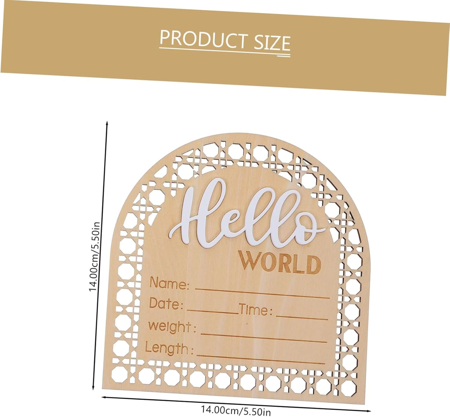 VANZACK Newborn Sign and Baby Name Announcement Board Wooden Birth Announcement Sign for Nursery Room Newborn Baby Shower Photo Prop 2Pcs Set image number 4